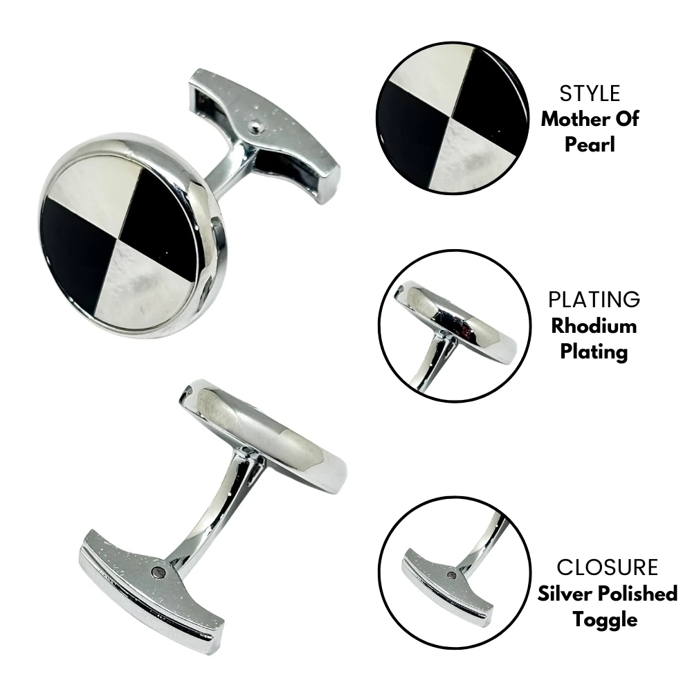 Black Formal Brass Cufflinks for Men