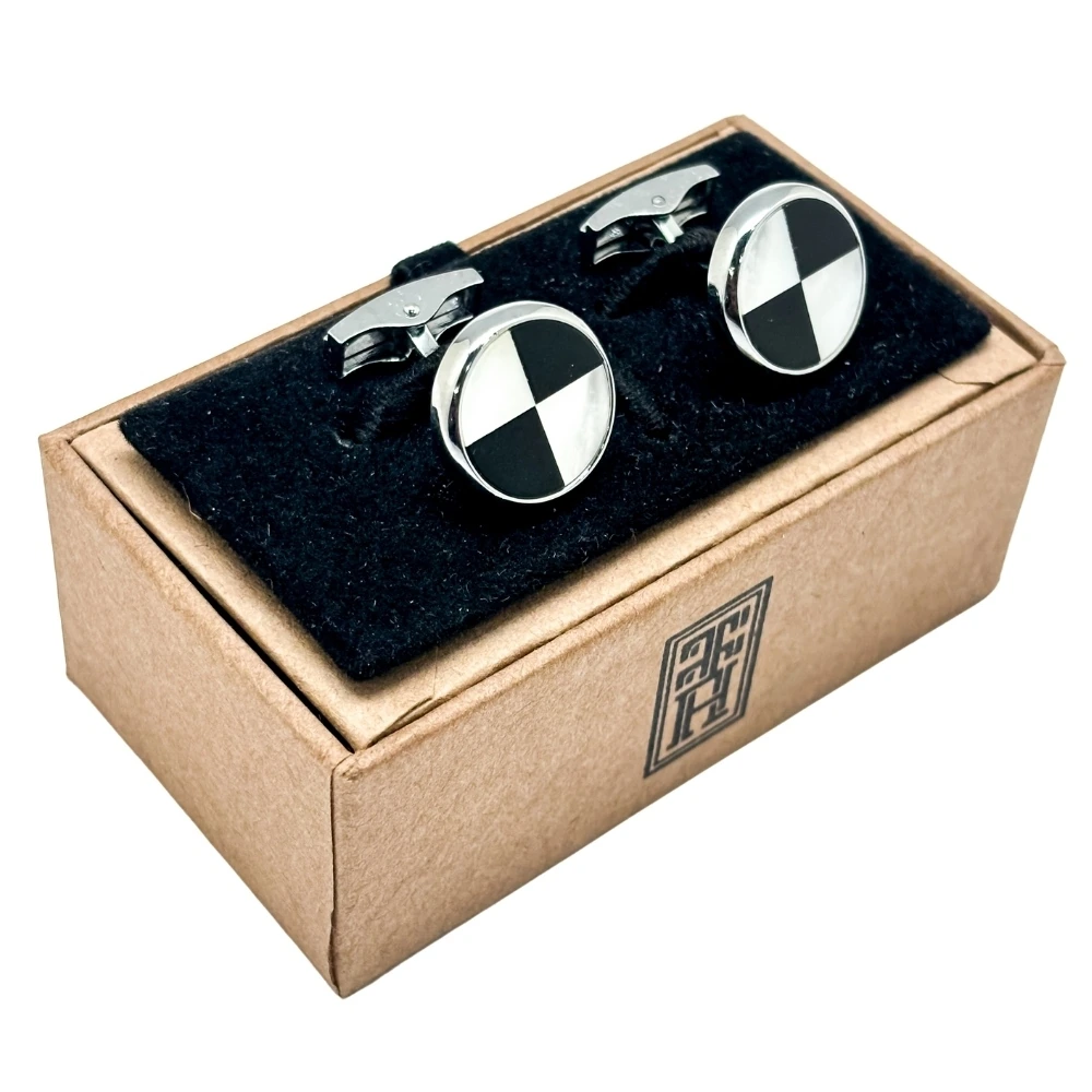 Black Formal Brass Cufflinks for Men