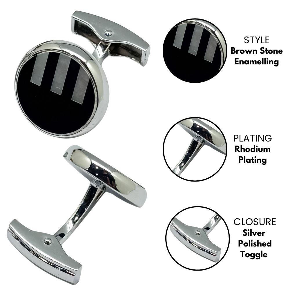 Black Mother of Pearl Cufflinks for Men