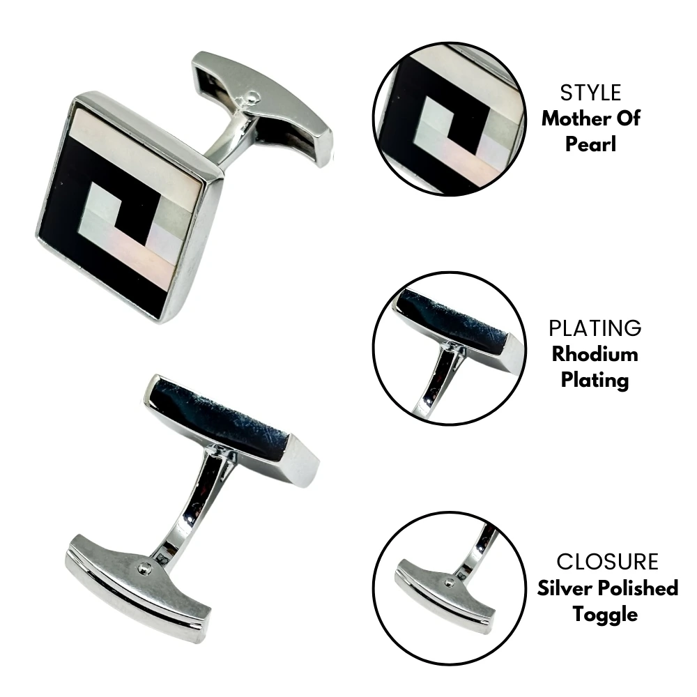 Black Mother of Pearl Cufflinks for Men