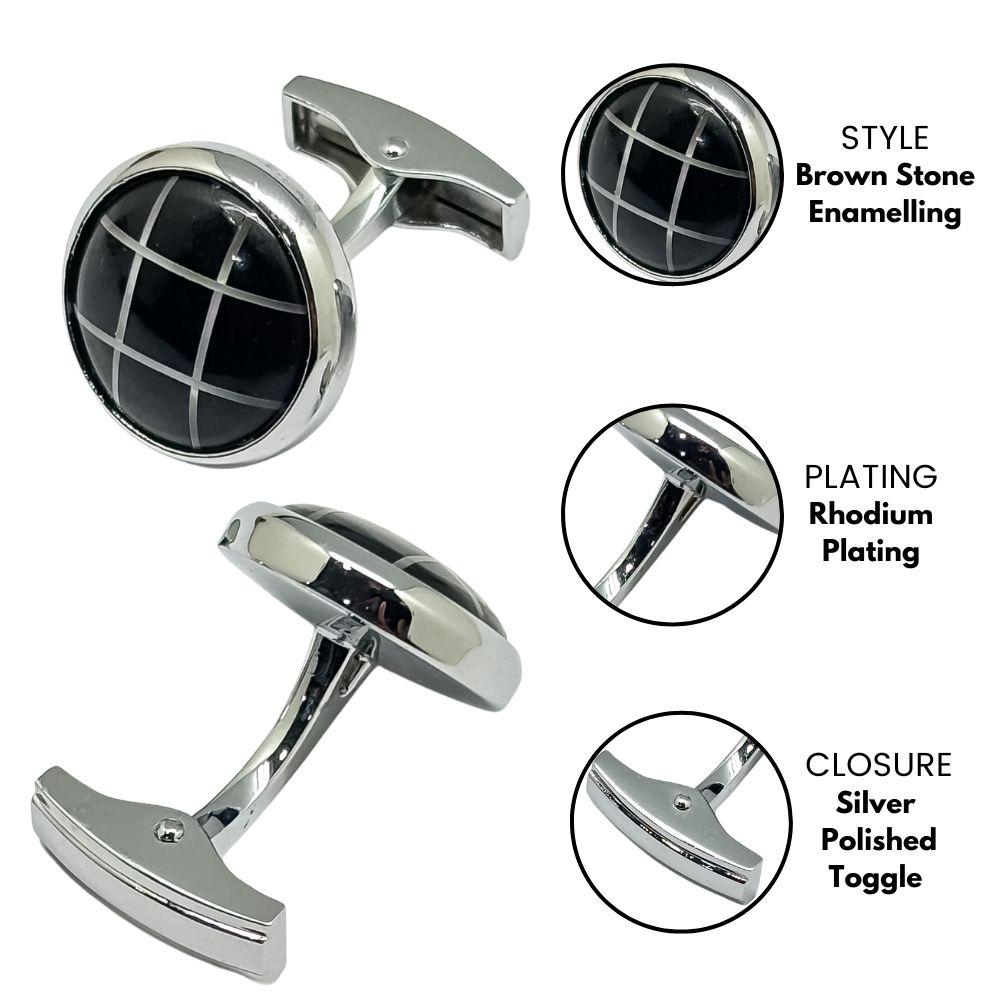 Black Mother of Pearl Cufflinks for Men