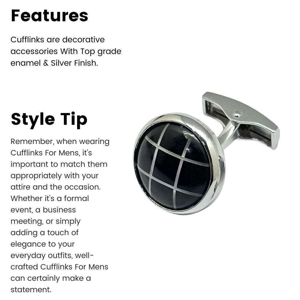 Black Mother of Pearl Cufflinks for Men