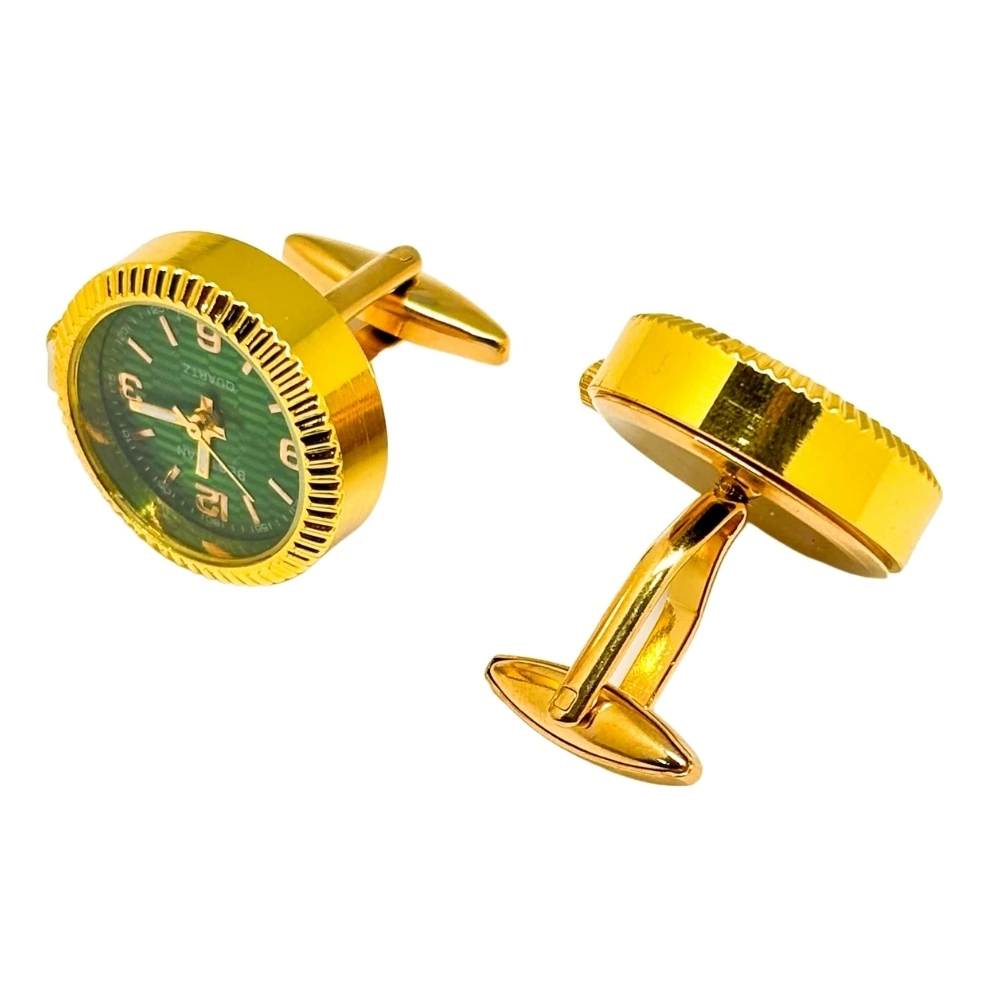 Green Formal Brass Cufflinks for Men