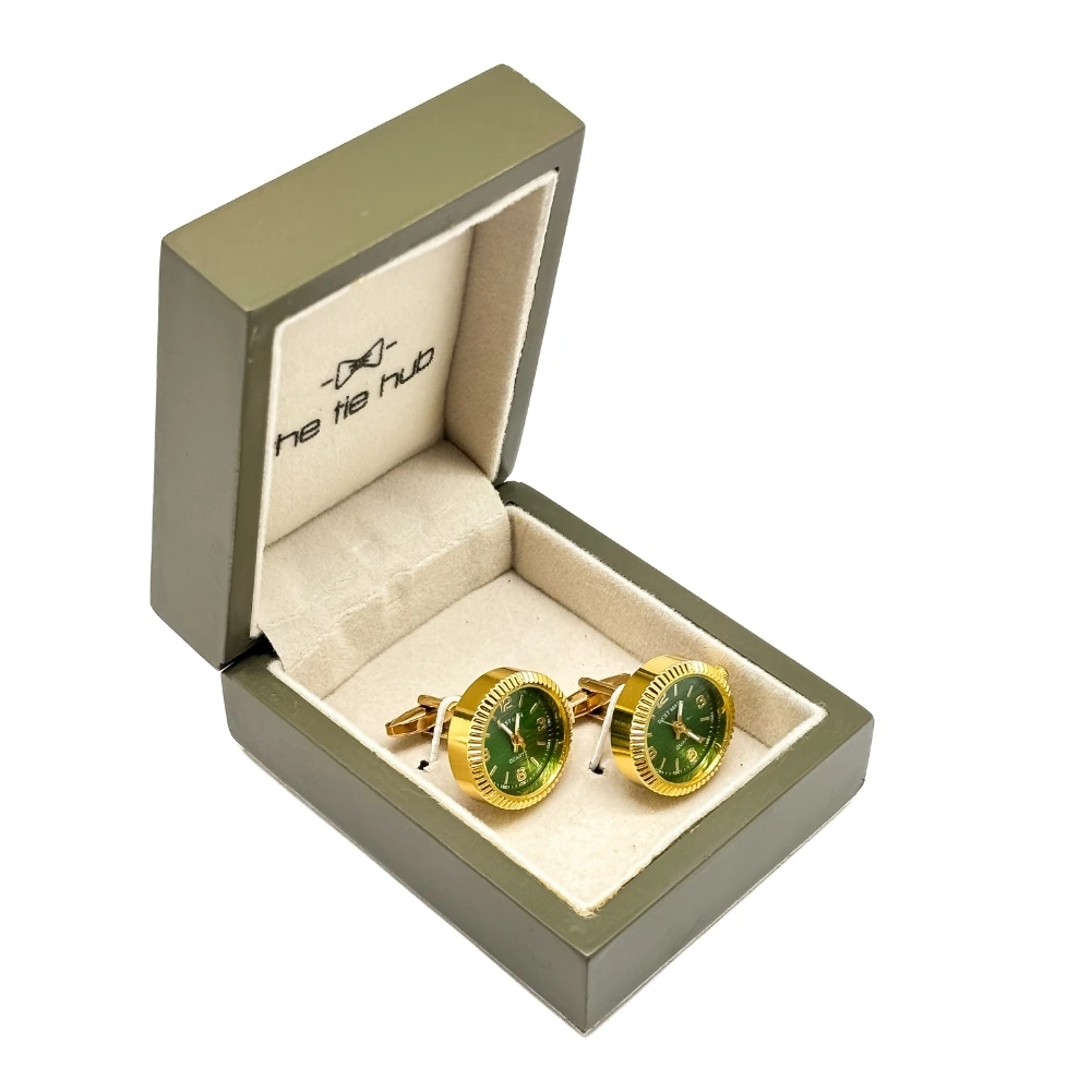 Green Formal Brass Cufflinks for Men