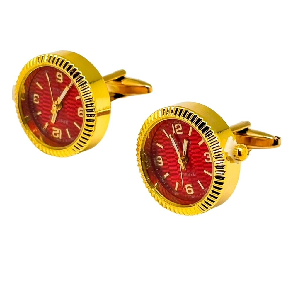 Red Formal Brass Cufflinks for Men