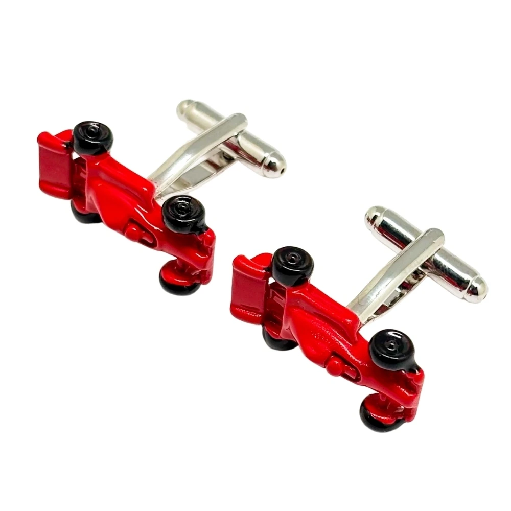 Red Quirky Brass Cufflinks for Men