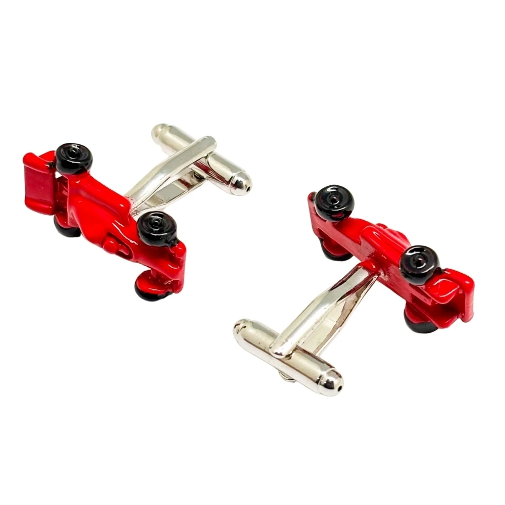 Red Quirky Brass Cufflinks for Men