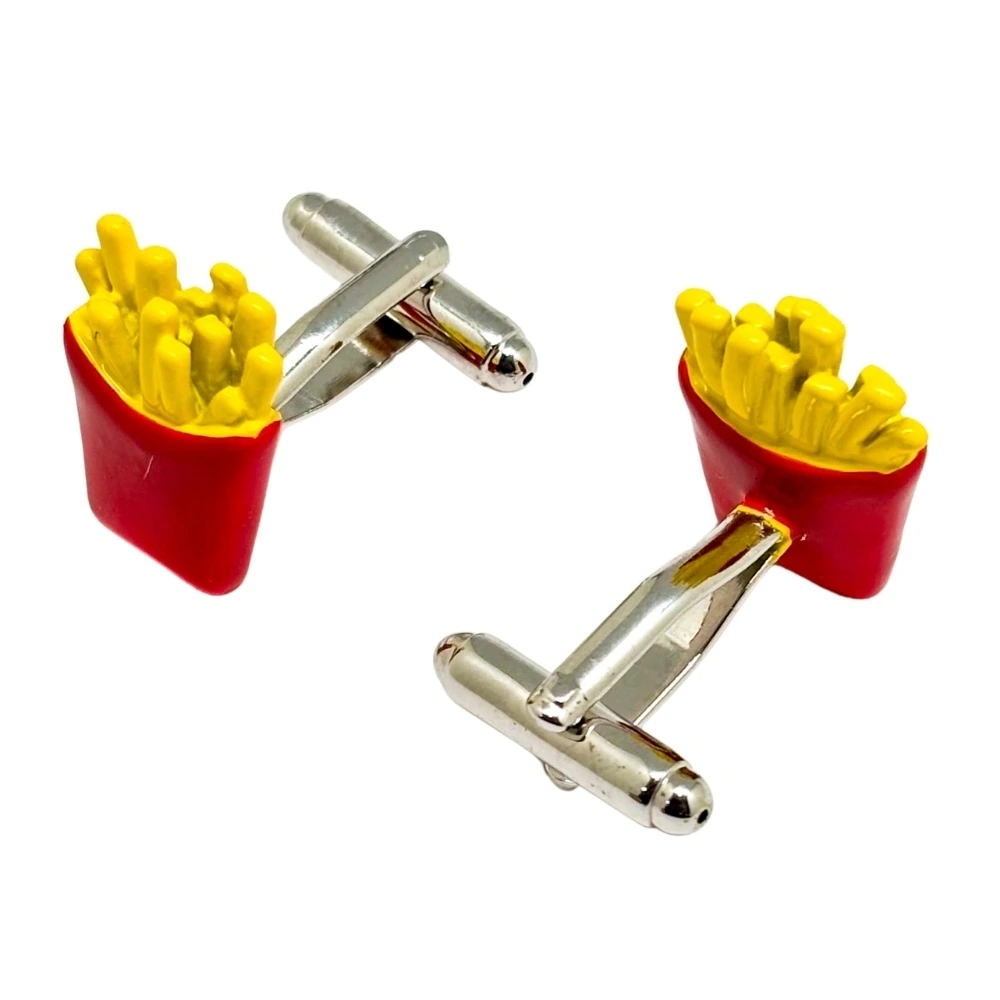 Red Quirky Brass Cufflinks for Men