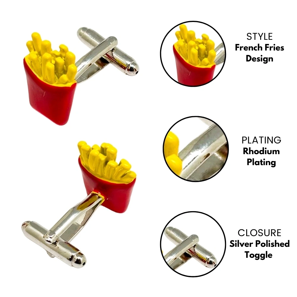Red Quirky Brass Cufflinks for Men