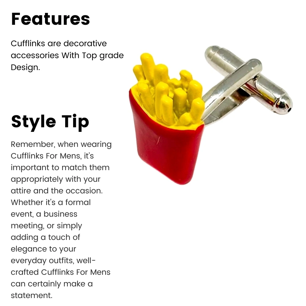 Red Quirky Brass Cufflinks for Men