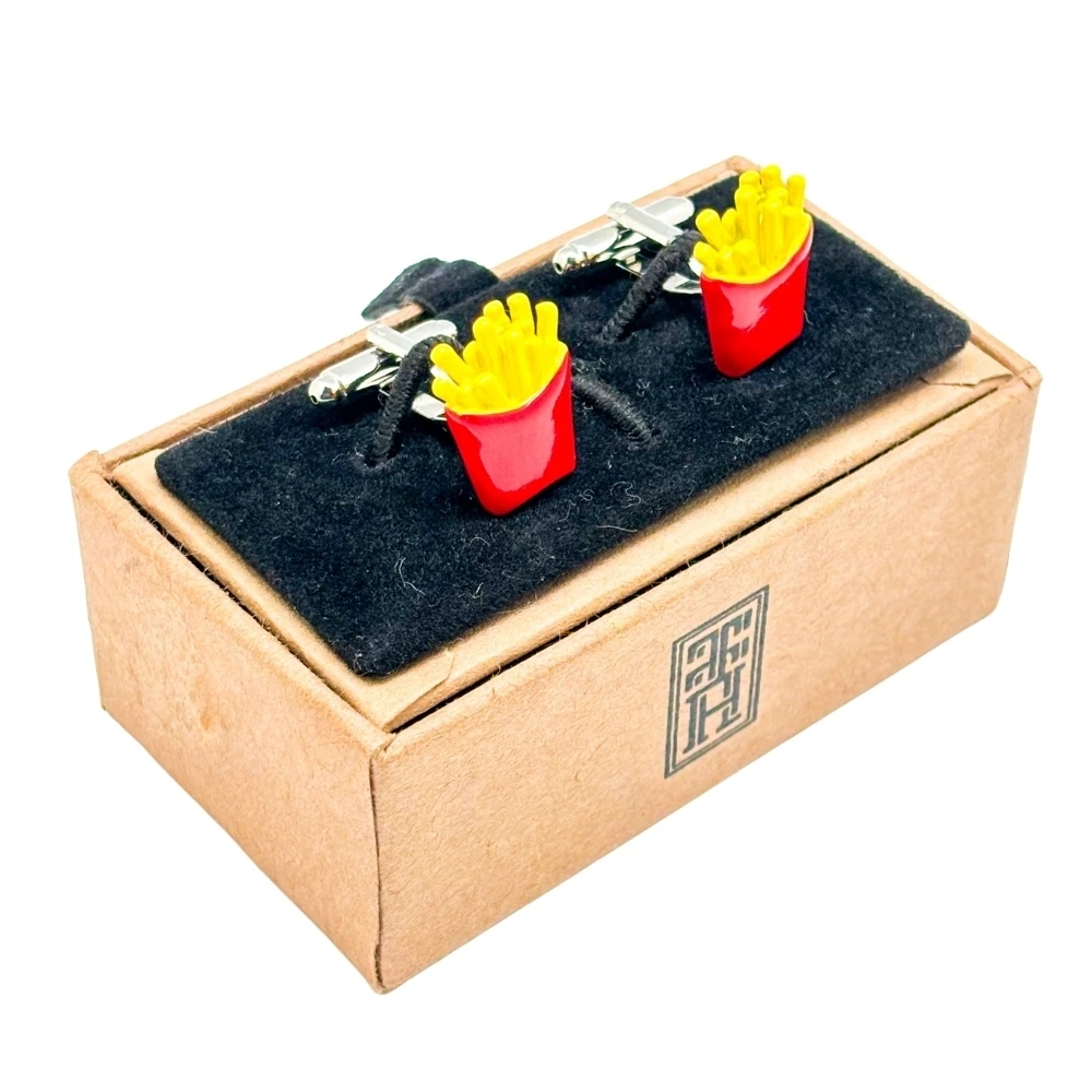 Red Quirky Brass Cufflinks for Men