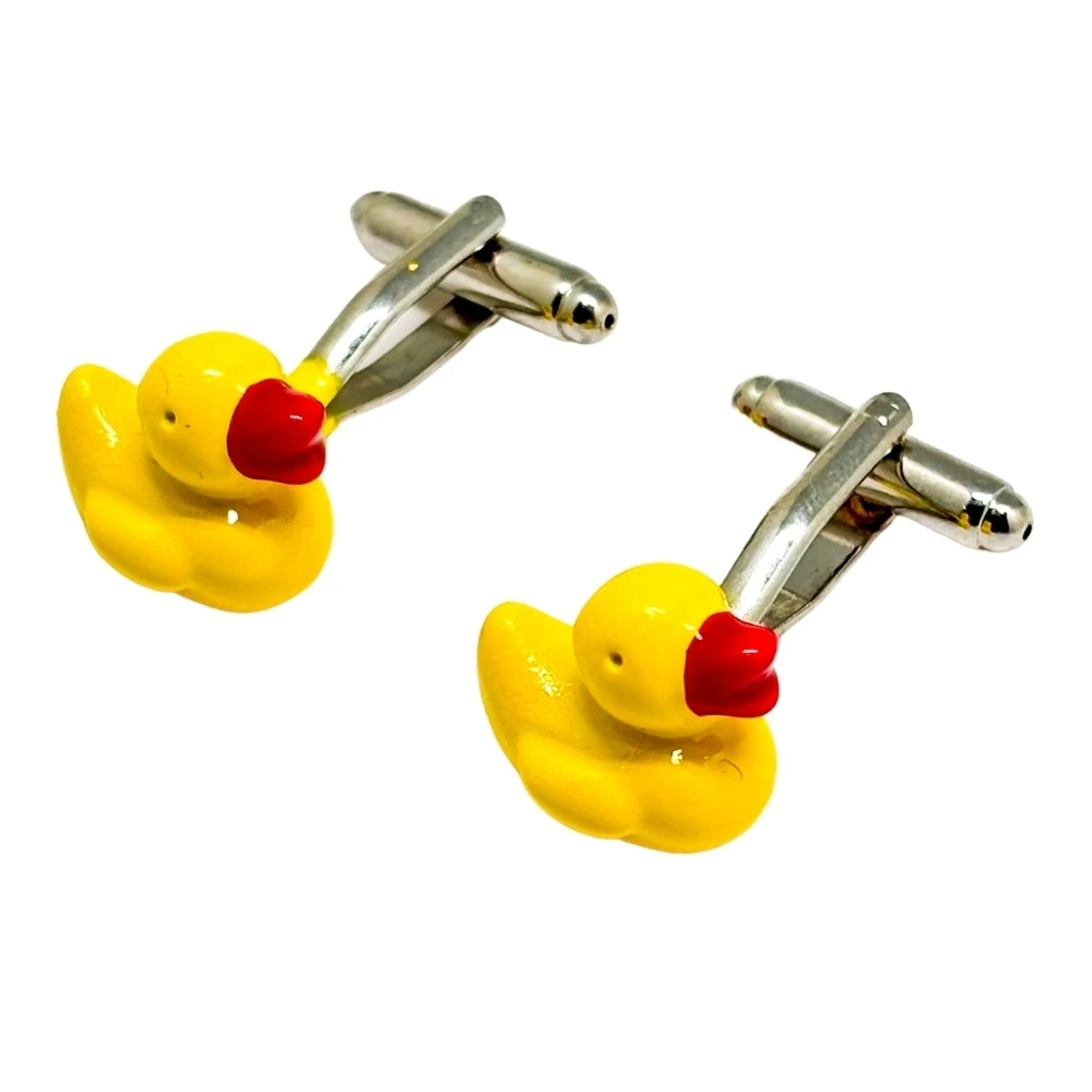 Yellow Quirky Brass Cufflinks for Men
