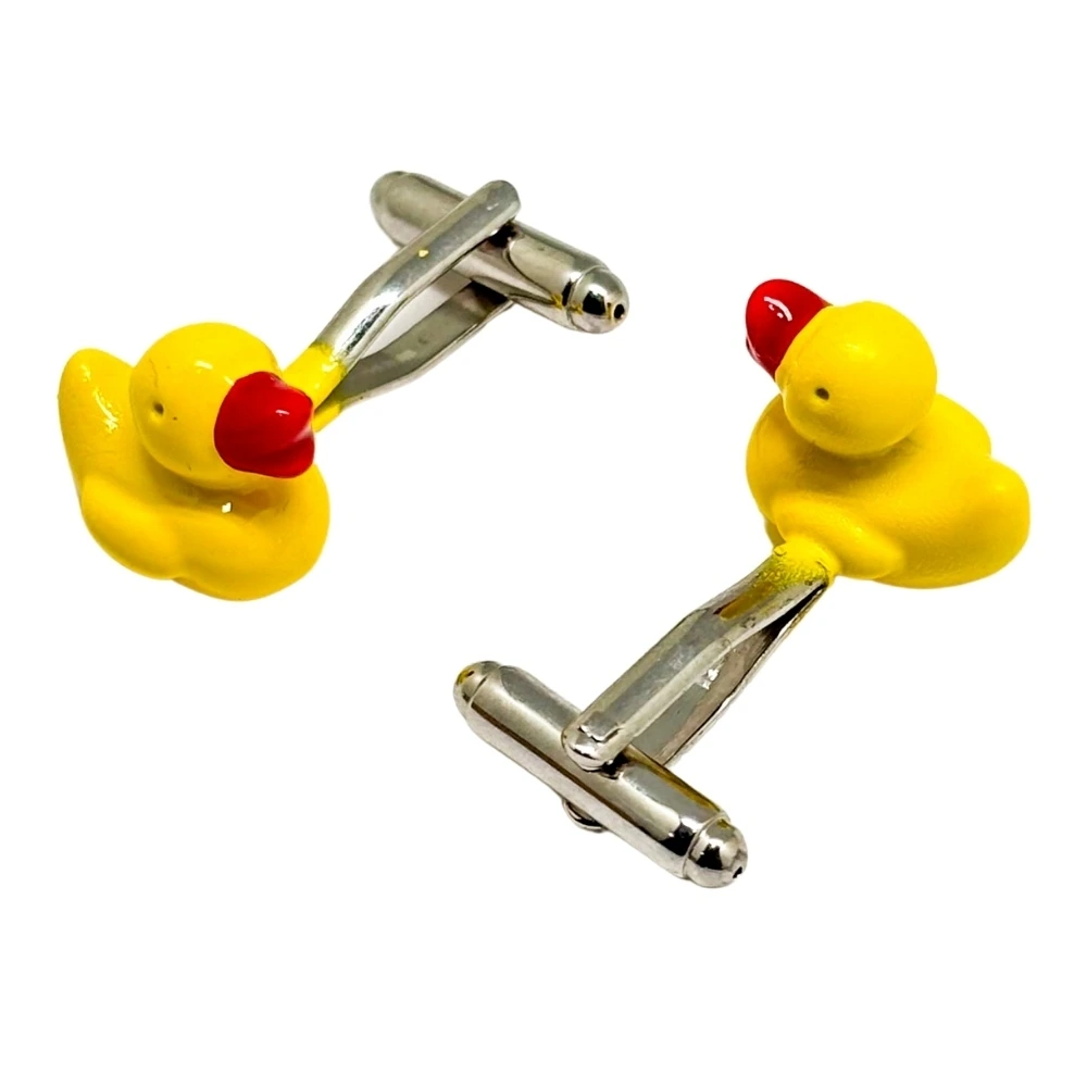 Yellow Quirky Brass Cufflinks for Men
