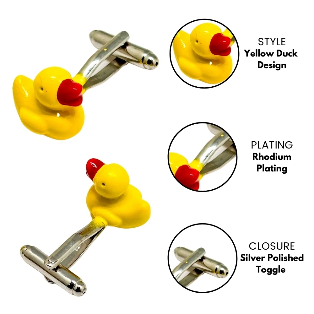 Yellow Quirky Brass Cufflinks for Men