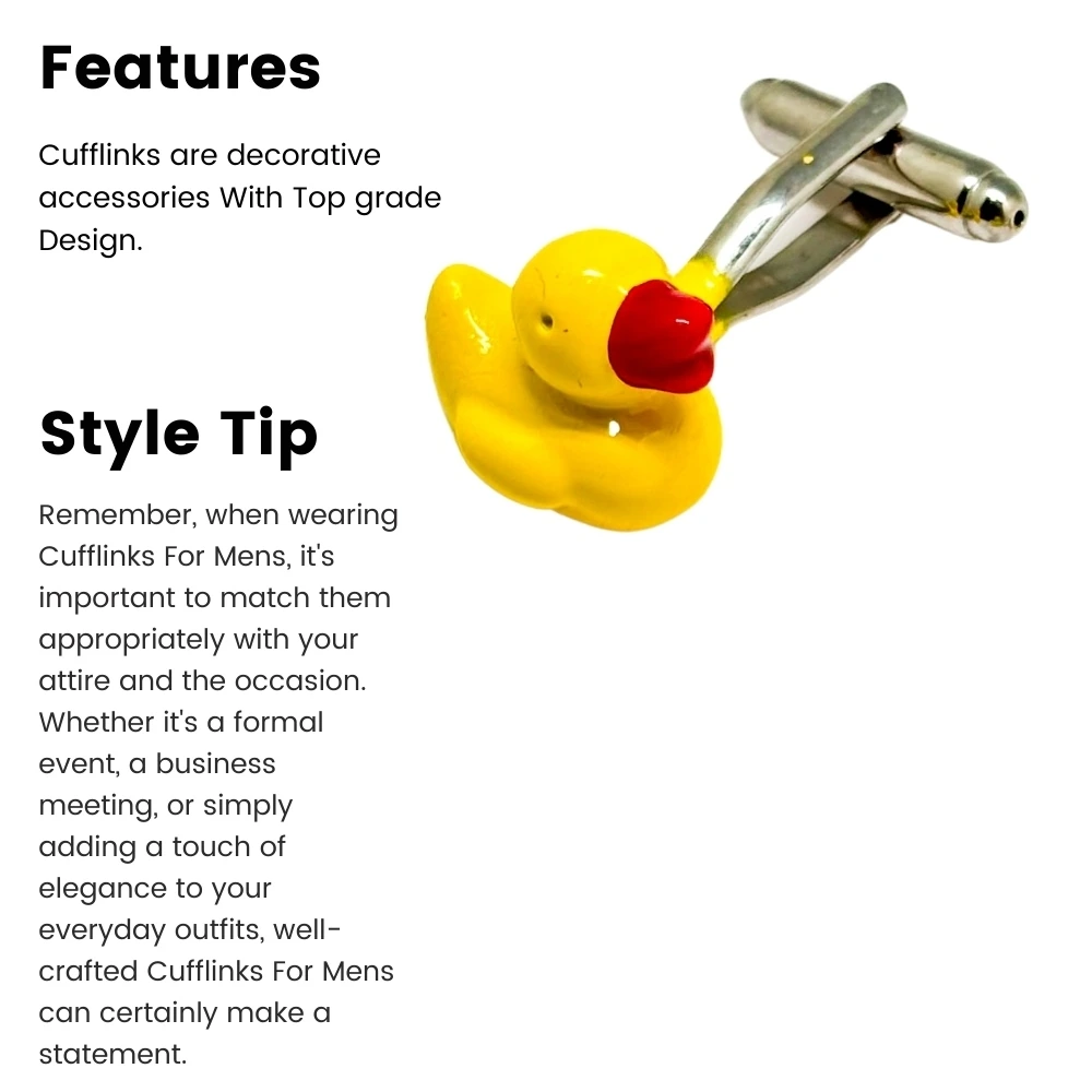 Yellow Quirky Brass Cufflinks for Men