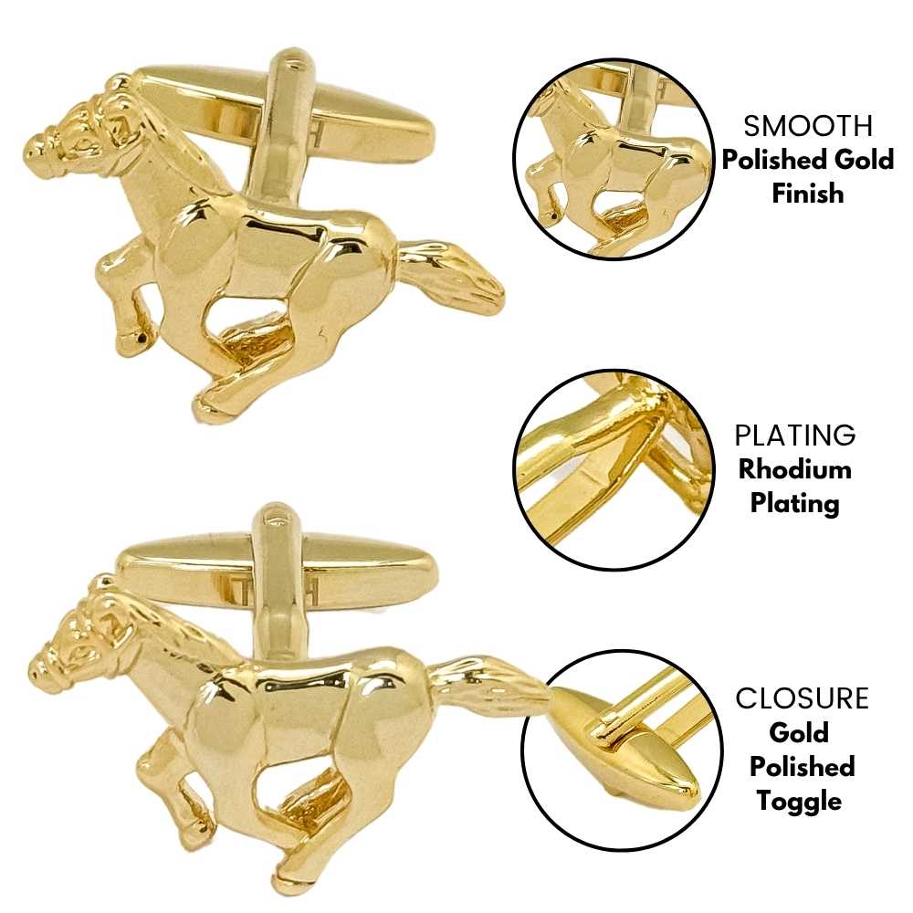 Gold Quirky Brass Cufflinks for Men