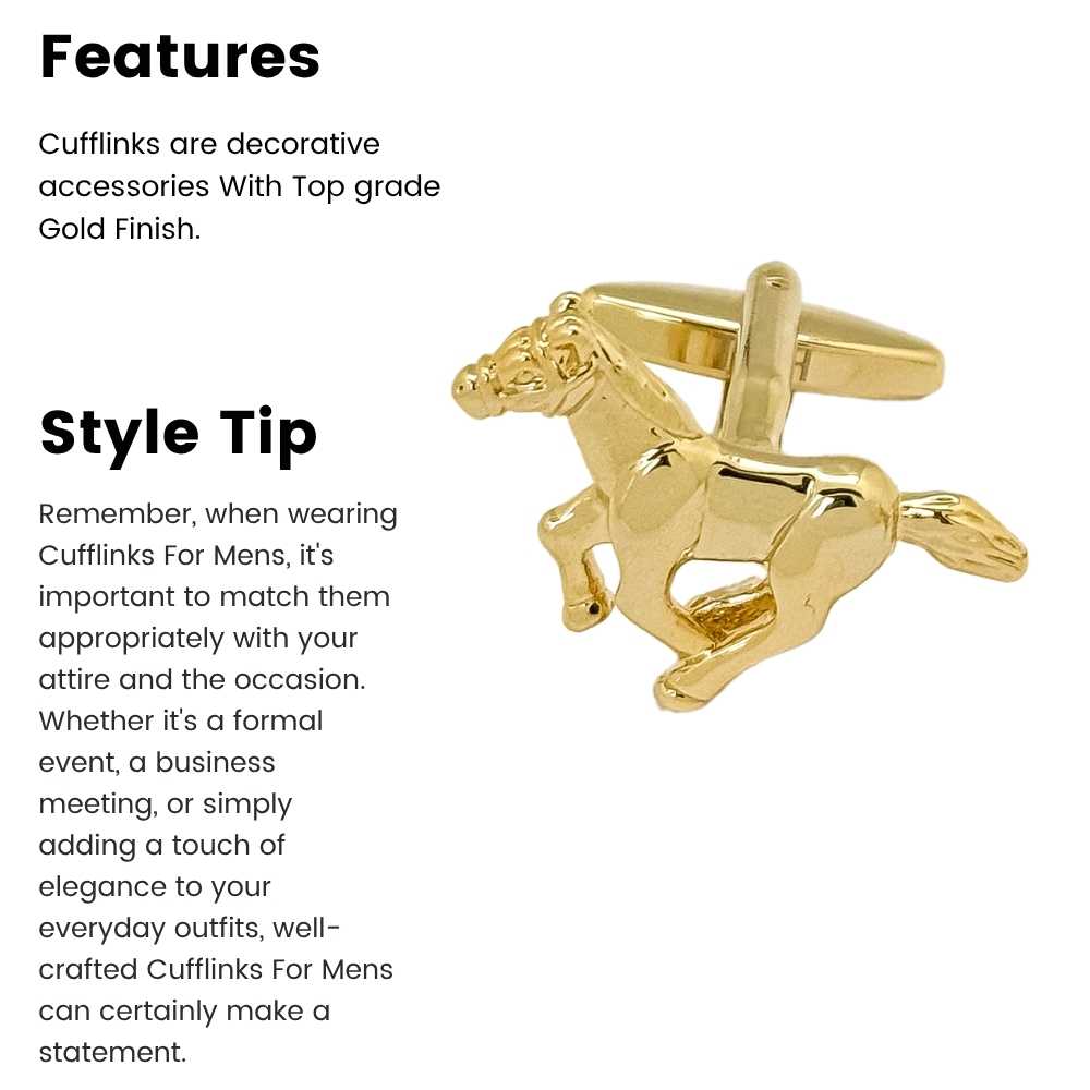 Gold Quirky Brass Cufflinks for Men