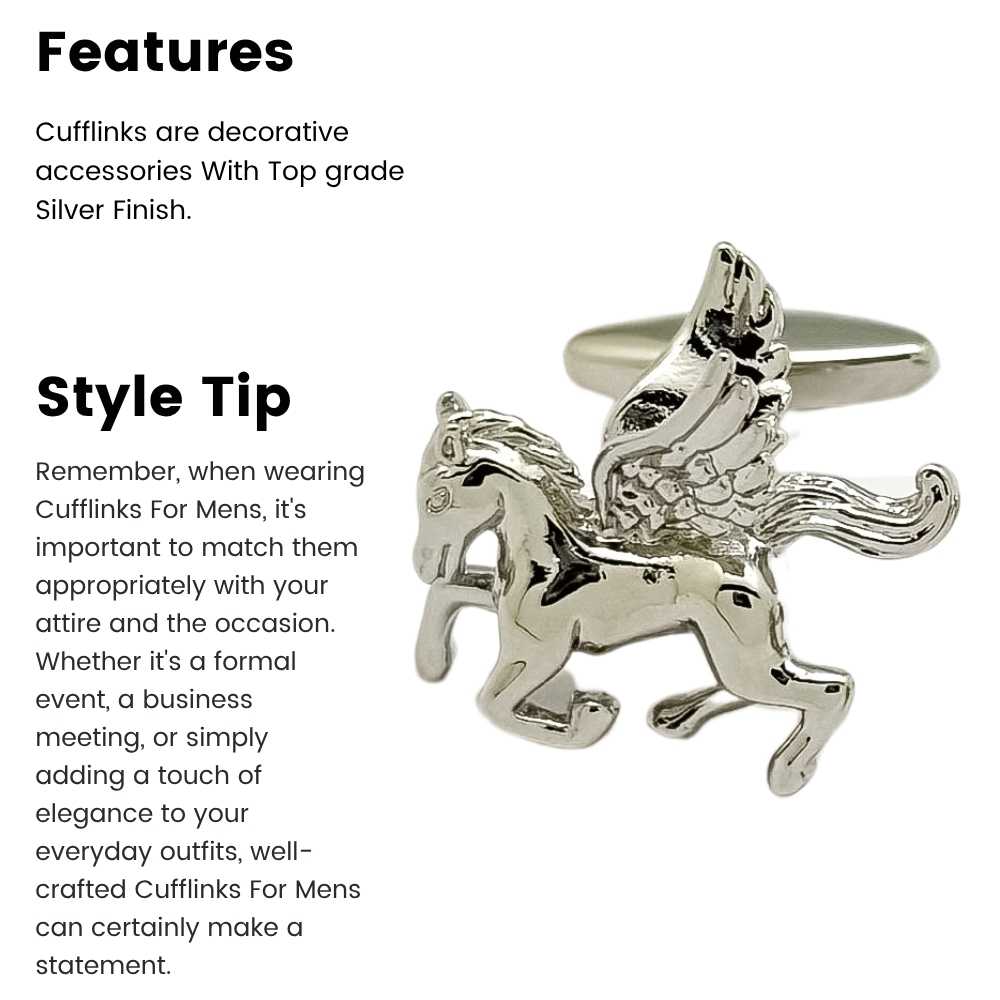 Silver Quirky Brass Cufflinks for Men
