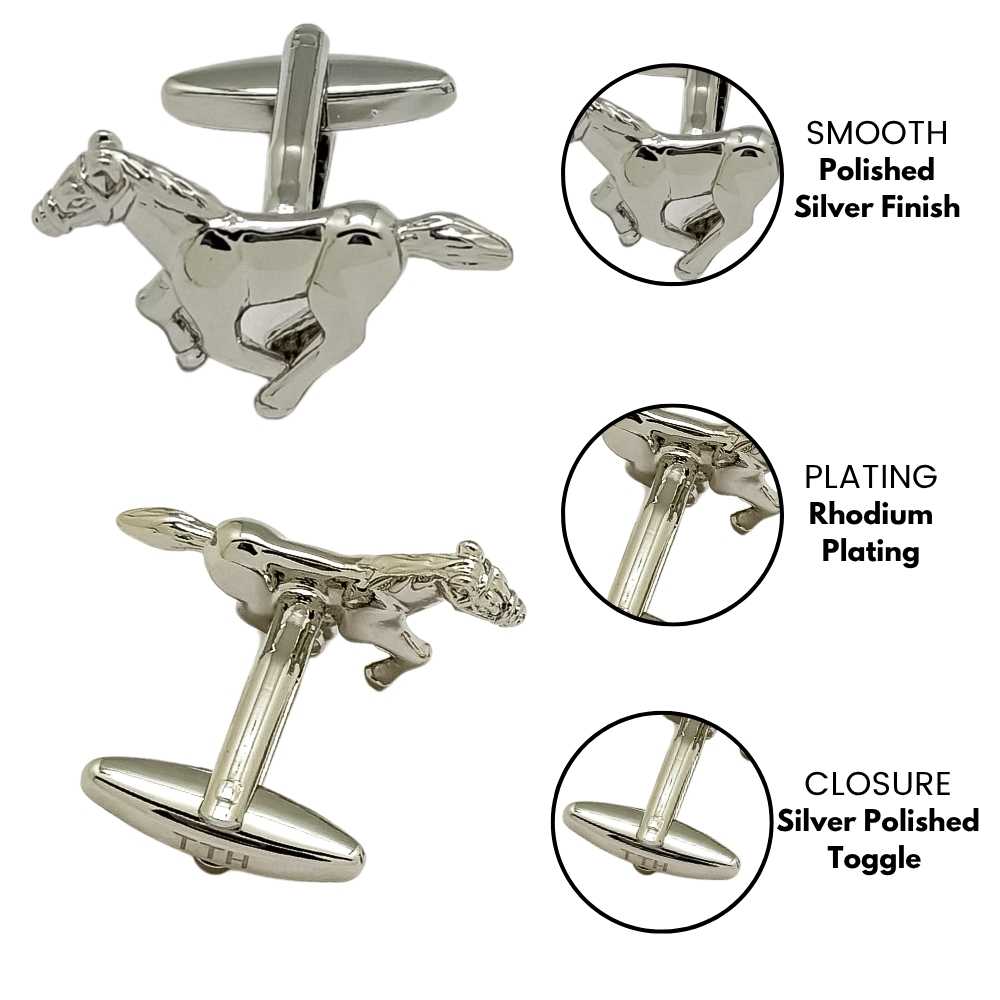 Silver Quirky Brass Cufflinks for Men