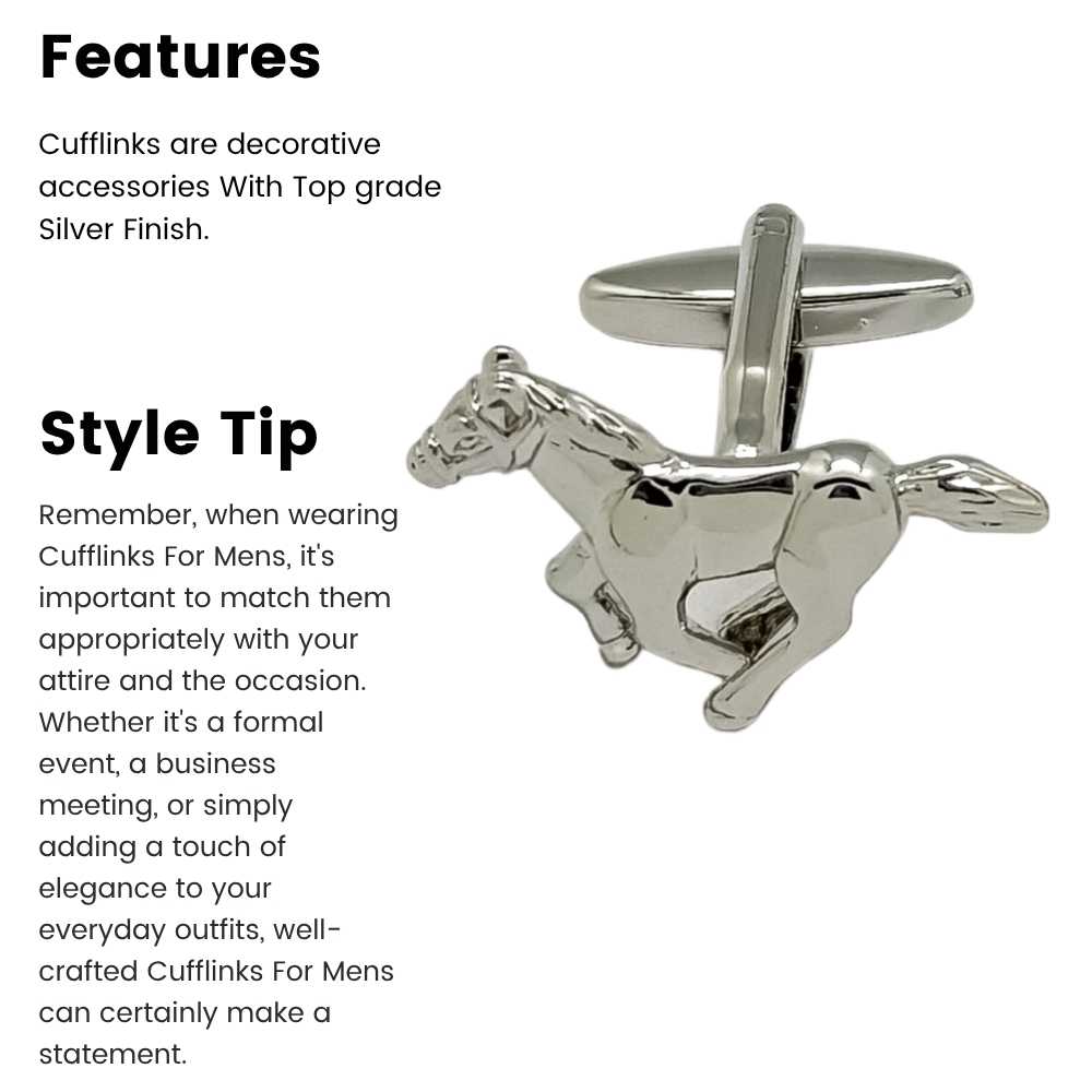 Silver Quirky Brass Cufflinks for Men