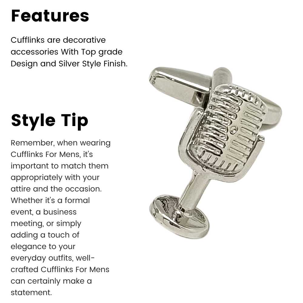 Silver Quirky Brass Cufflinks for Men