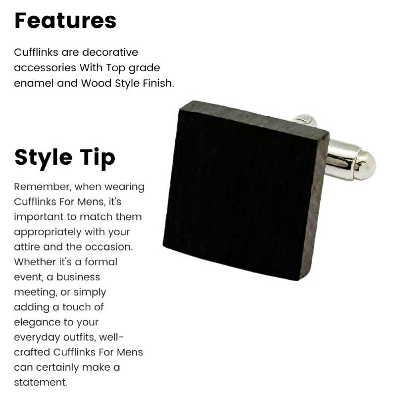 Brown Formal Brass Cufflinks for Men