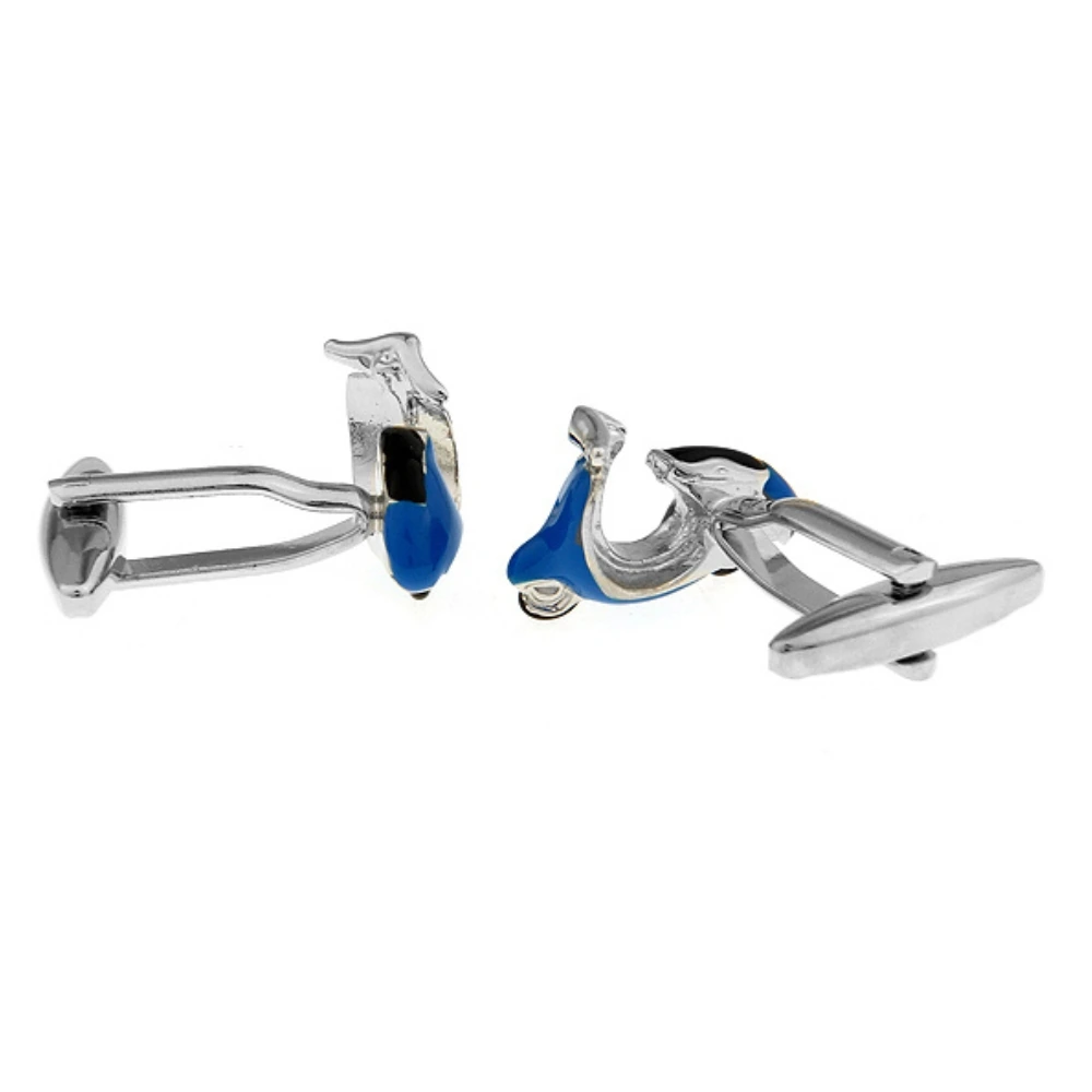 Blue Quirky Brass Cufflinks for Men
