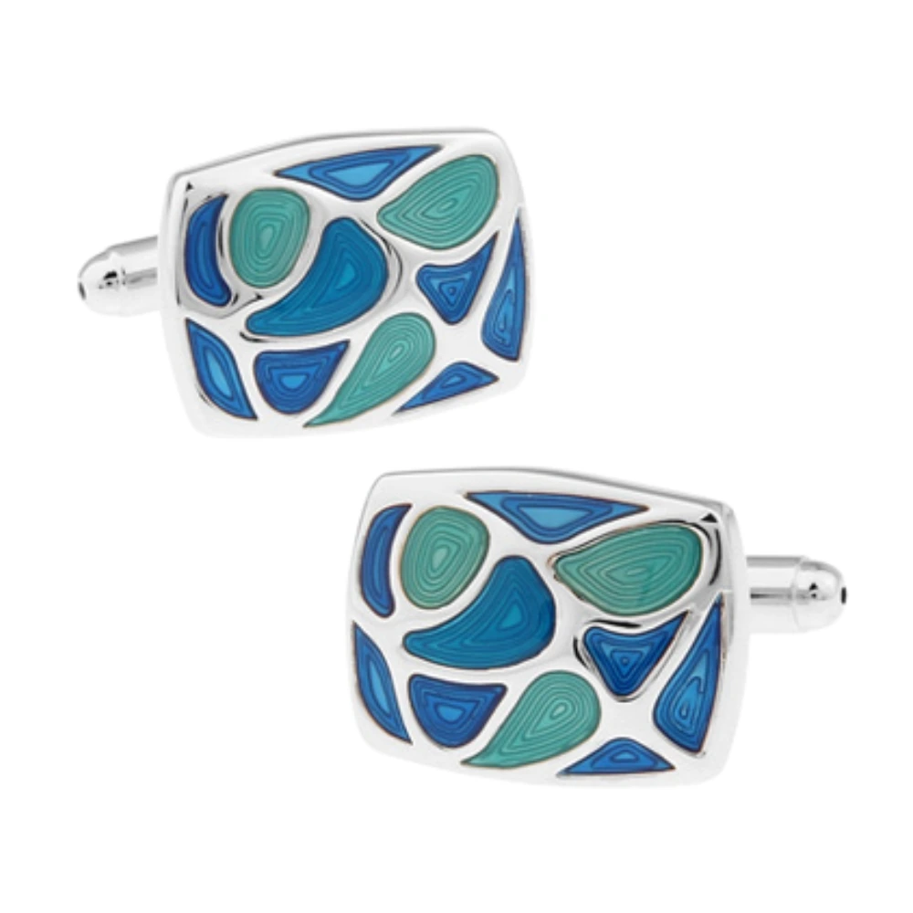 Blue Quirky Brass Cufflinks for Men