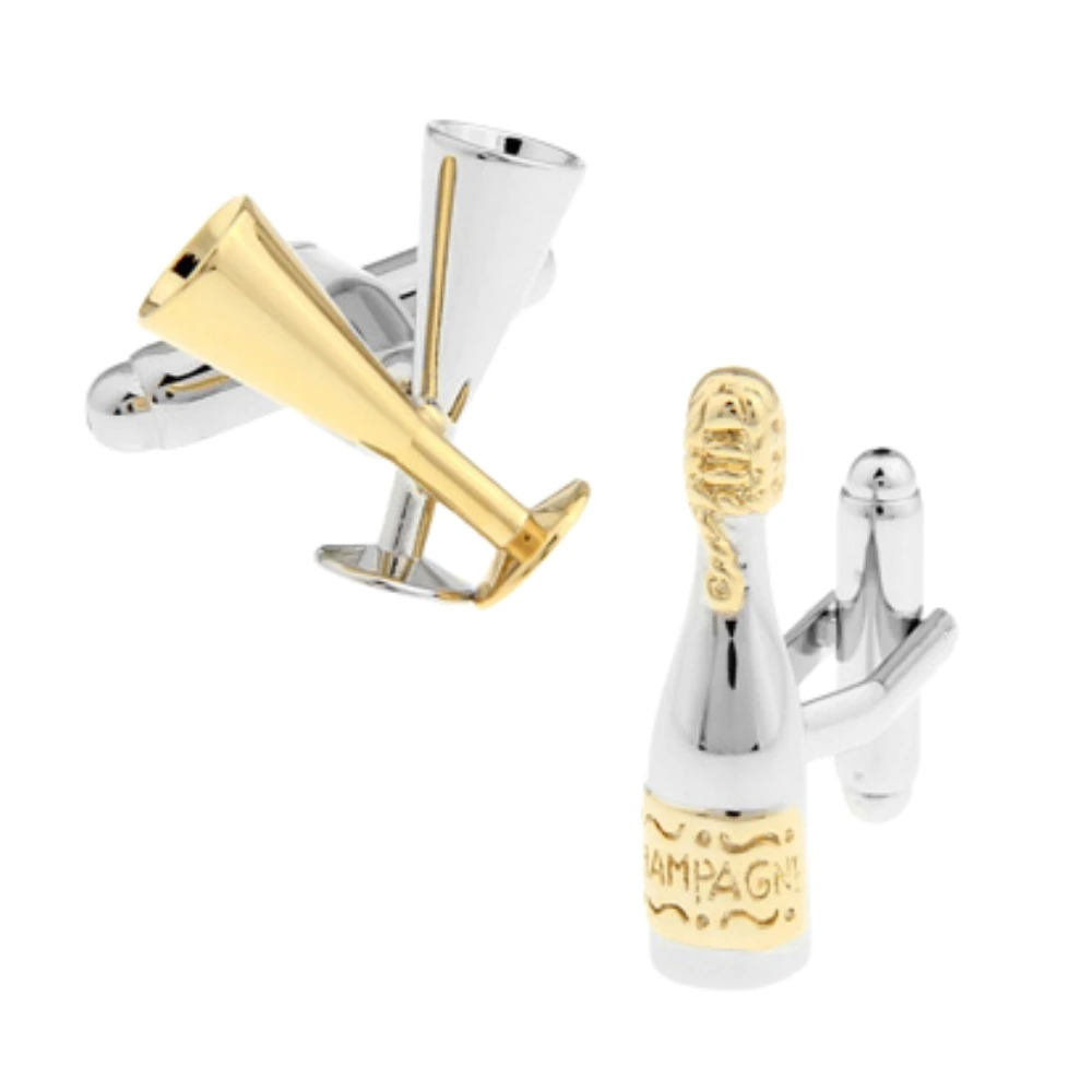 Gold Quirky Brass Cufflinks for Men