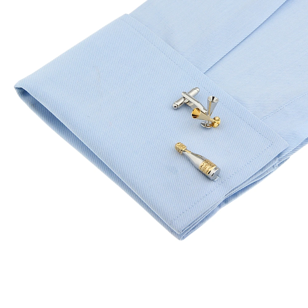 Gold Quirky Brass Cufflinks for Men