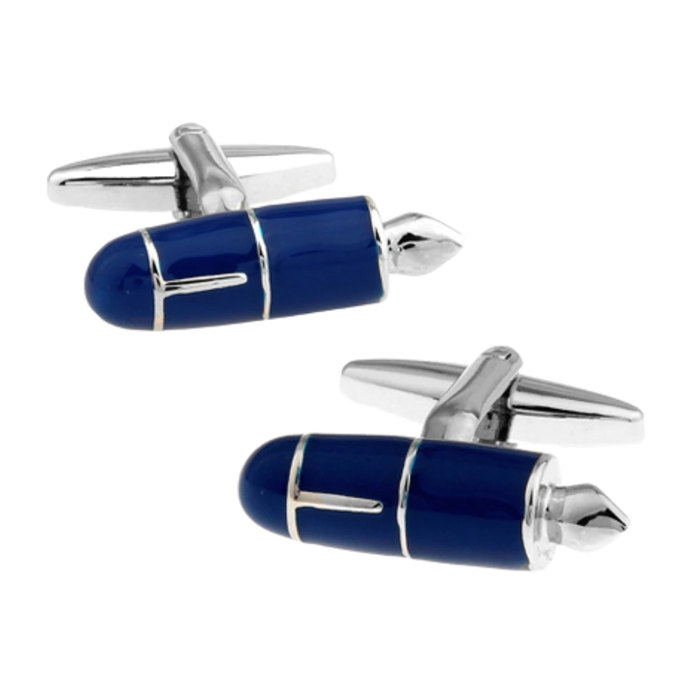 Blue Quirky Brass Cufflinks for Men