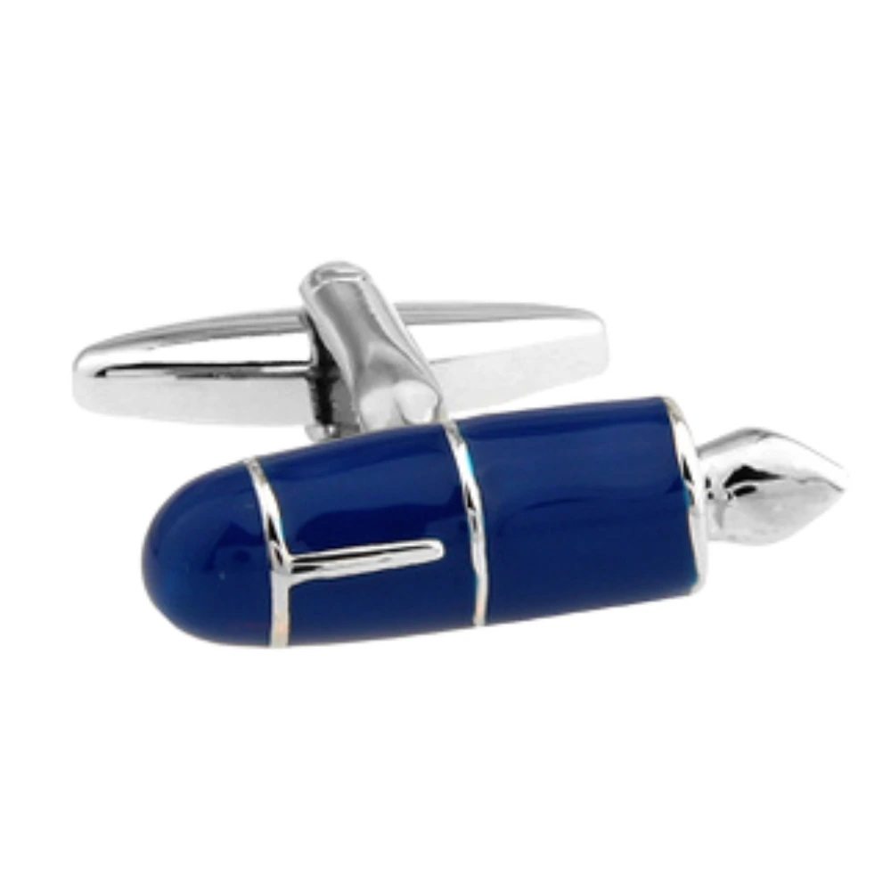 Blue Quirky Brass Cufflinks for Men