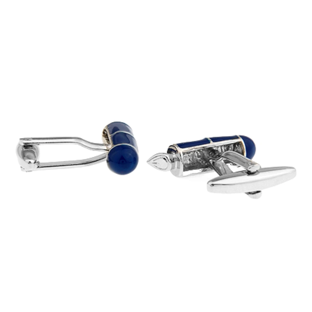Blue Quirky Brass Cufflinks for Men