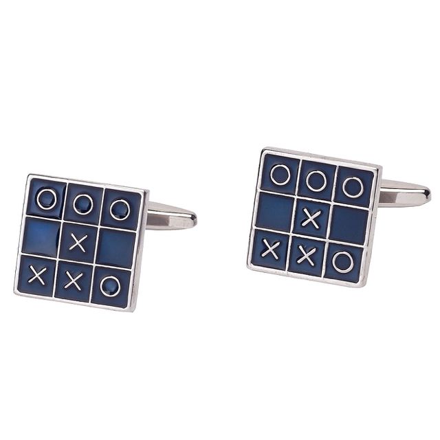 Navy Blue Quirky Brass Cufflinks for Men
