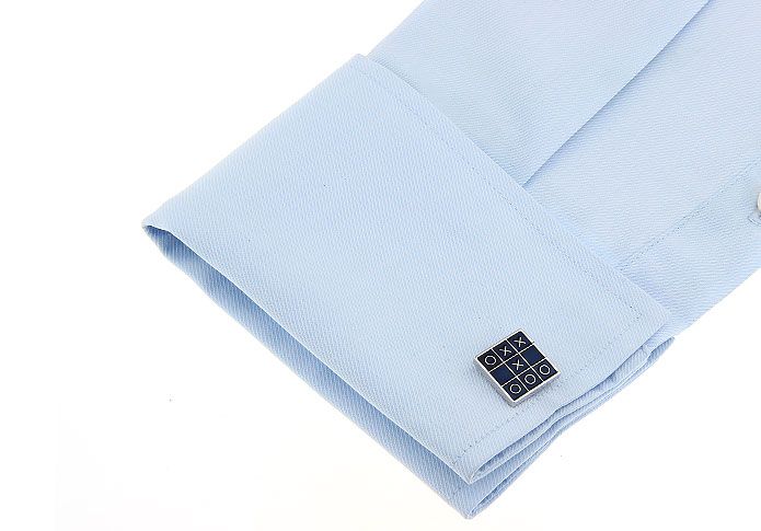 Navy Blue Quirky Brass Cufflinks for Men