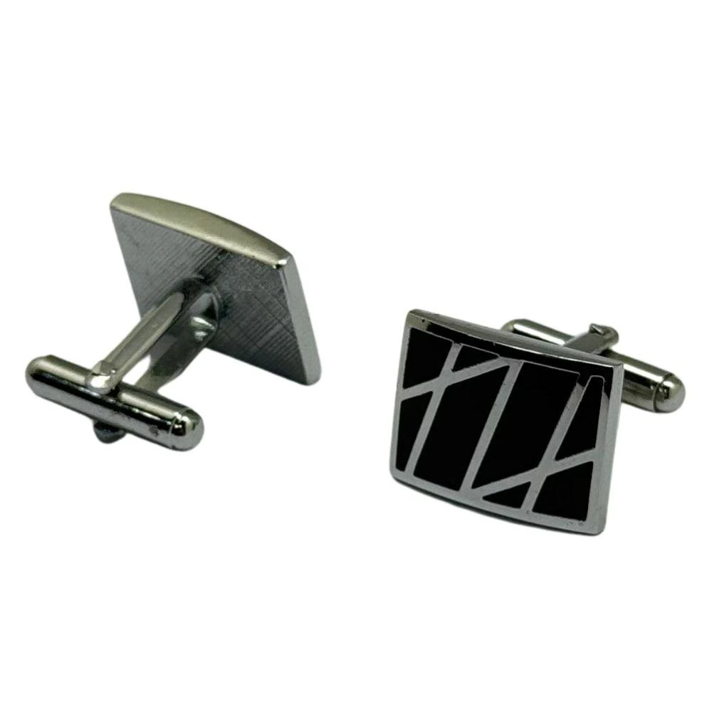 Black Formal Brass Cufflinks for Men