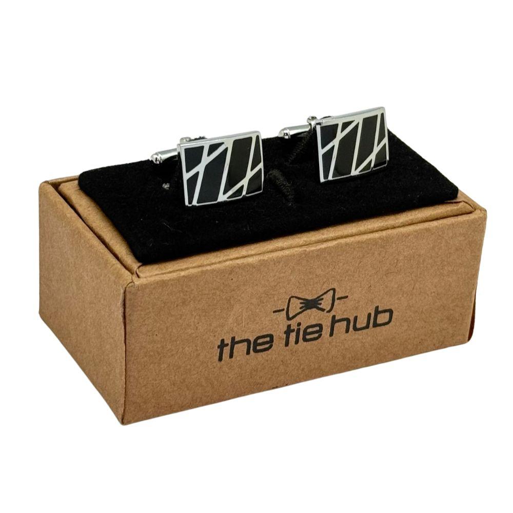 Black Formal Brass Cufflinks for Men