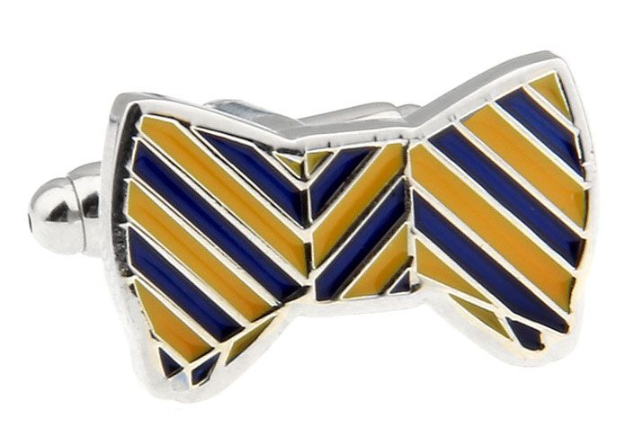 Yellow Quirky Brass Cufflinks for Men