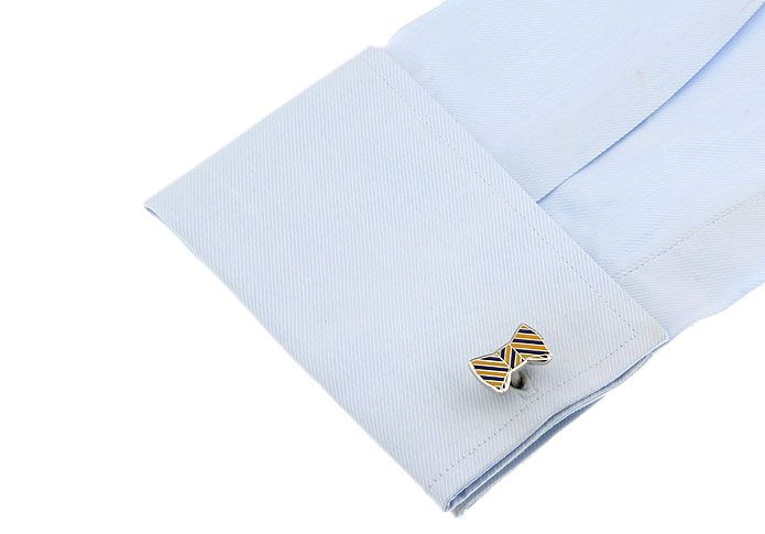 Yellow Quirky Brass Cufflinks for Men