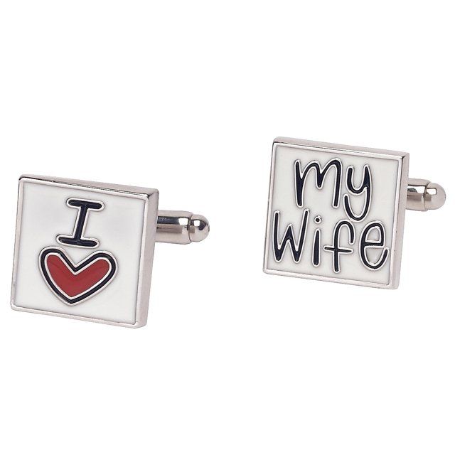 White Quirky Brass Cufflinks for Men