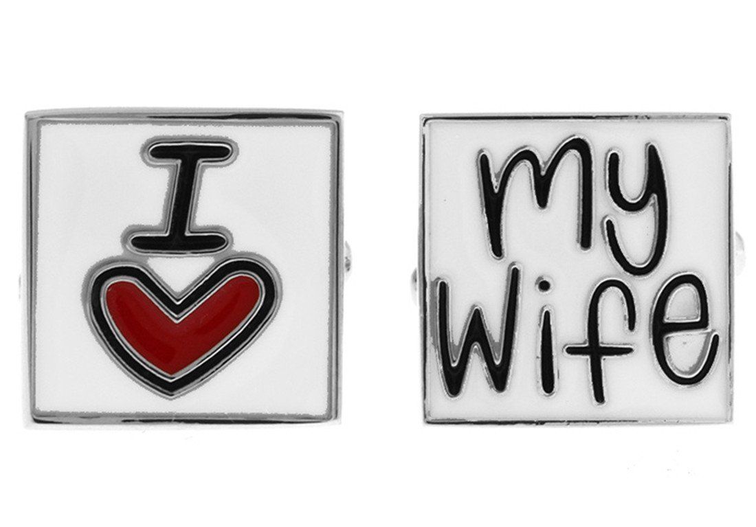 White Quirky Brass Cufflinks for Men