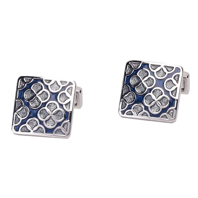 Blue Quirky Brass Cufflinks for Men