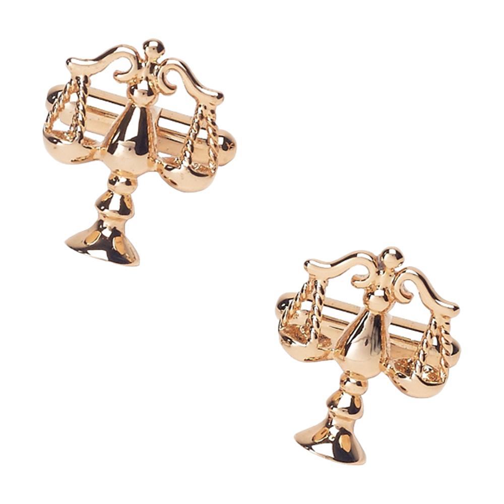 Gold Quirky Brass Cufflinks for Men