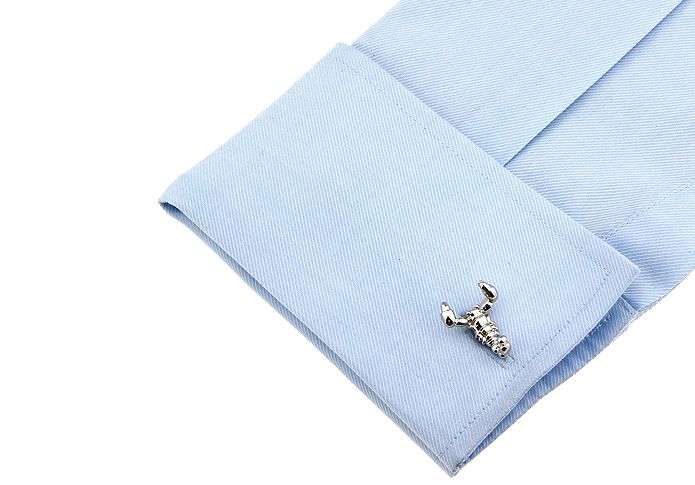 Silver Quirky Brass Cufflinks for Men