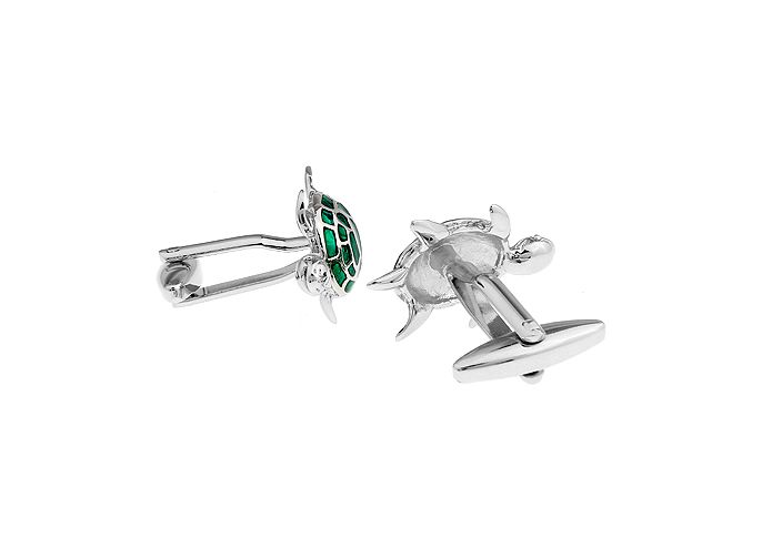 Green Quirky Brass Cufflinks for Men