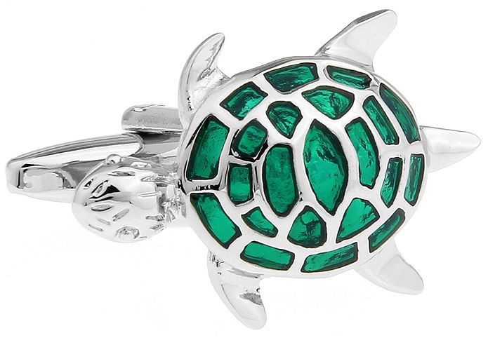 Green Quirky Brass Cufflinks for Men