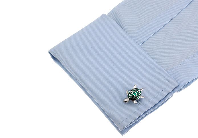 Green Quirky Brass Cufflinks for Men