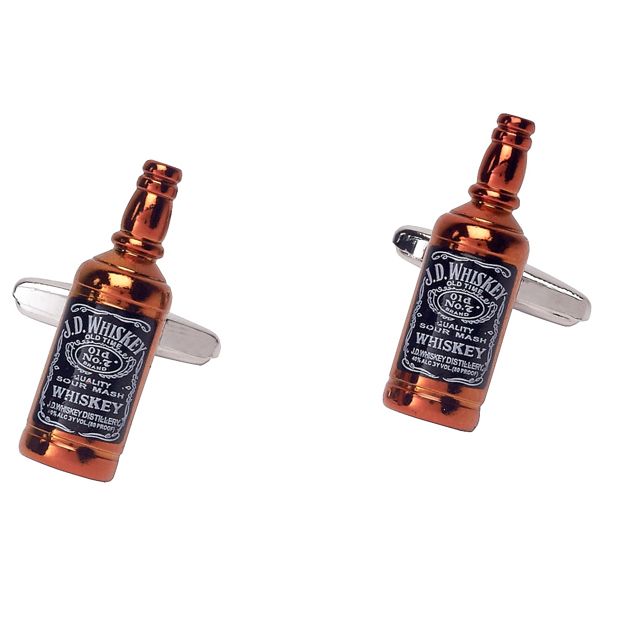 Orange Quirky Brass Cufflinks for Men