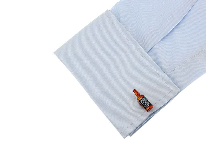 Orange Quirky Brass Cufflinks for Men