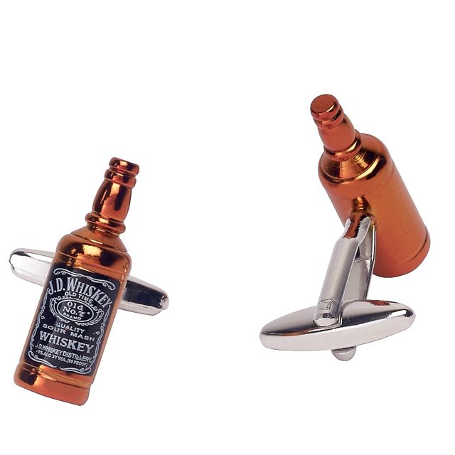 Orange Quirky Brass Cufflinks for Men